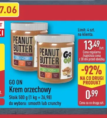 Krem orzechowy Go On Crunchy promocja w Aldi