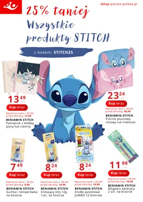 Pamiętnik z kłódką Beniamin Stitch jasny promocja w Poczta Polska