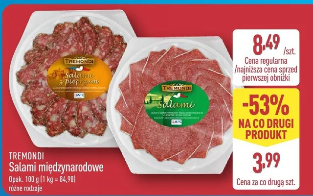 Salami międzynarodowe różne rodzaje promocja w Aldi