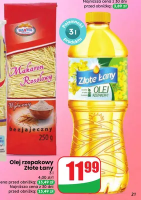 Olej rzepakowy Złote Łany promocja w Dino