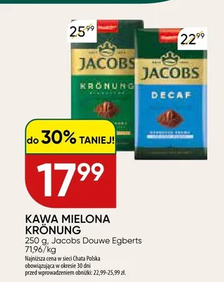 Kawa mielona Jacobs Krönung promocja w Chata Polska