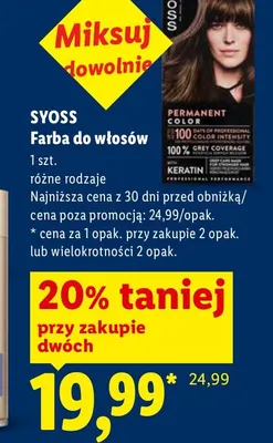Farba do włosów Syoss Permanent Color promocja w Lidl