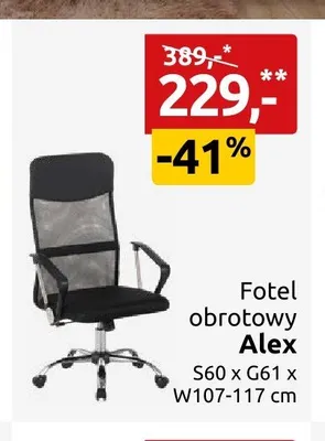 Fotel obrotowy Alex promocja w Black Red White