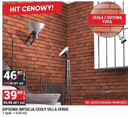 Gipsowa imitacja cegły Villa Verde promocja w Merkury Market