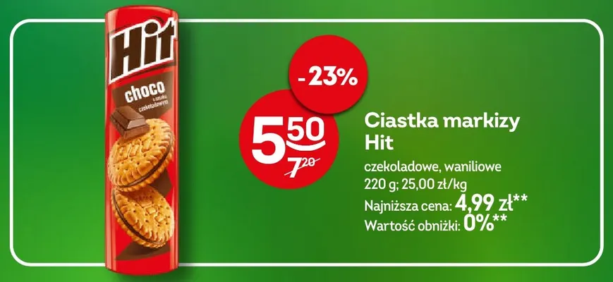 Ciastka markizy Hit waniliowe promocja w Żabka