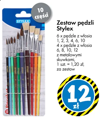 Zestaw pędzli Stylex 10-pak promocja w Tedi