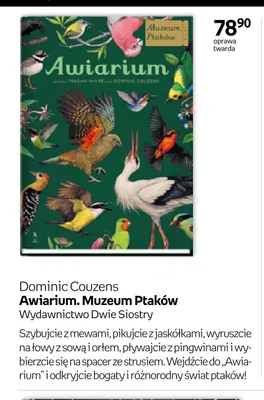 Książka Dominic Couzens Awiarium. Muzeum Ptaków Wydawnictwo Dwie Siostry promocja w Empik