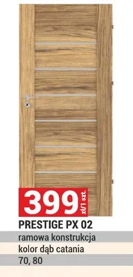 Drzwi Prestige PX 02 ramowa konstrukcja kolor dąb catania promocja w Merkury Market