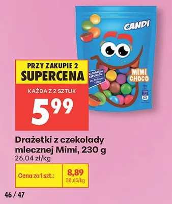 Drażetki z czekolady mlecznej Mimi promocja w Biedronka