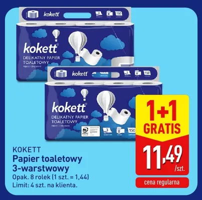 Papier toaletowy 3-warstwowy Kokett 8-pak promocja w Aldi