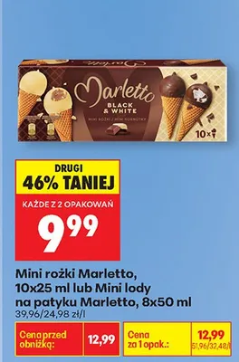 Mini rożki Black & White lub mini lody na patyku promocja w Biedronka