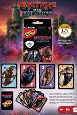 Karty UNO He-Man Masters of the Universe Władcy Wszechświata promocja w Empik