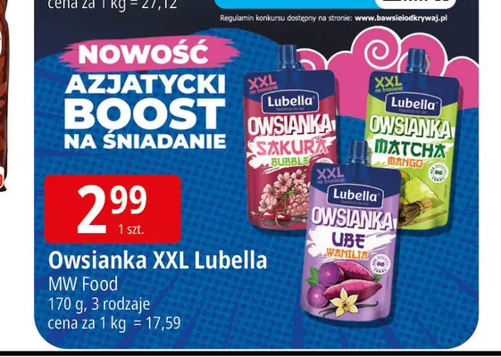 Owsianka XXL Lubella MW Food promocja w Leclerc