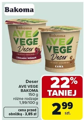 Deser AVE VEGE BAKOMA kawa promocja w Carrefour