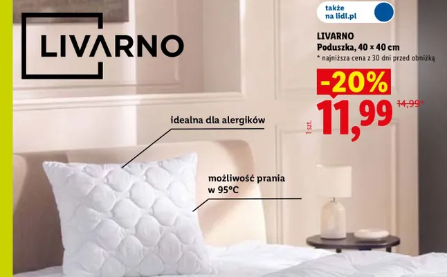 Poduszka LIVARNO 40x40 cm promocja w Lidl