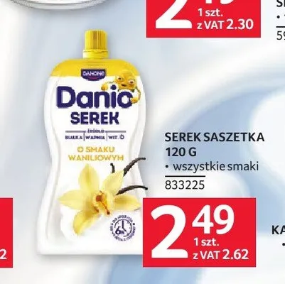 Serek Danio Danone saszetka promocja w Selgros