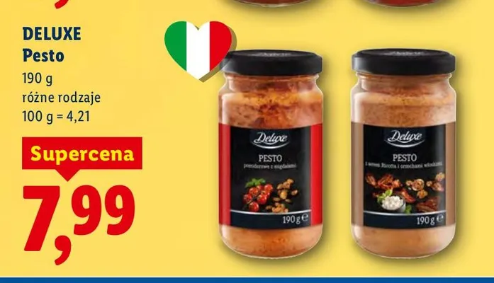 Pesto różne rodzaje promocja w Lidl