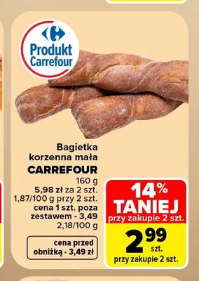 Bagietka korzenna mała Carrefour promocja w Carrefour