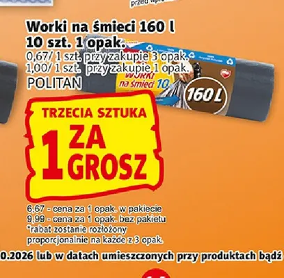 Worki na śmieci 160 l Gosia promocja w Prim Market