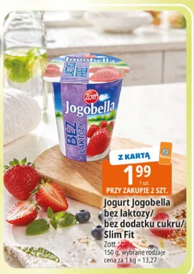 Jogurt Jogobella bez laktozy Zott promocja w Leclerc