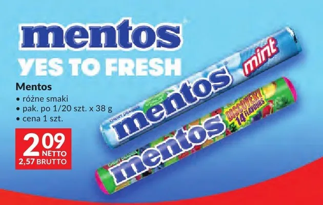 Drażetki Mentos Mint promocja w Makro
