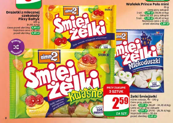Żelki nimm2 Śmiejżelki Kwaśne promocja w Dino