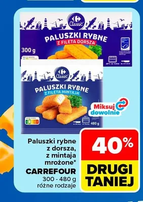 Paluszki rybne z dorsza mrożone Carrefour promocja w Carrefour