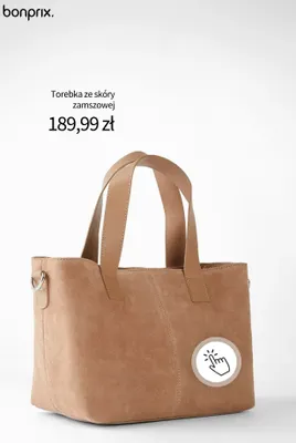 Torebka ze skóry zamszowej Bonprix promocja w bonprix