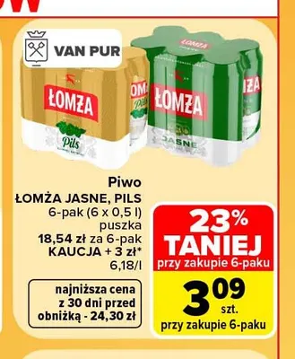 Piwo Łomża Pils 6-pak 500 ml promocja w Carrefour