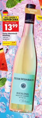 Wino białe półsłodkie Peter Weinbach Riesling promocja w Biedronka