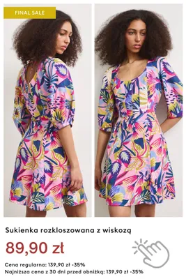 Sukienka rozkloszowana z wiskozą promocja w Medicine