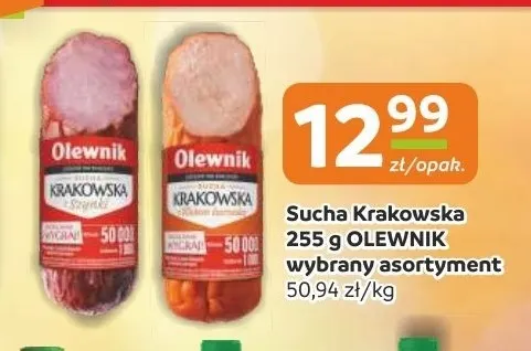 Kiełbasa sucha krakowska ze szynki Olewnik promocja w Gama