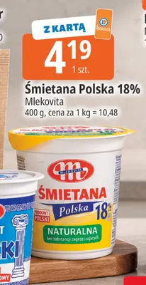 Śmietana Polska Mlekovita 18% promocja w Leclerc