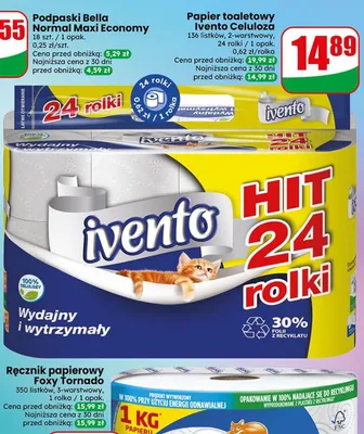 Ręcznik papierowy Foxy Tornado 3-warstwowy promocja w Dino
