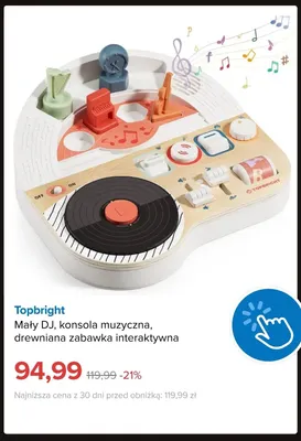 Mały DJ konsola muzyczna drewniana zabawka interaktywna Topbright promocja w Smyk