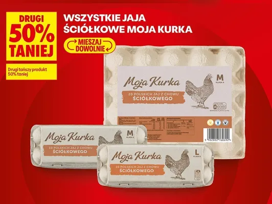 Jaja z chowu ściółkowego Moja Kurka Klasa L promocja w Biedronka