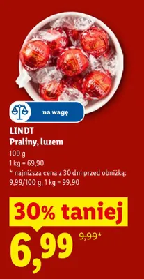 Praliny Lindt luzem promocja w Lidl