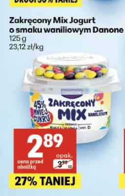 Zakręcony Mix jogurt o smaku waniliowym Danone promocja w Delikatesy Centrum
