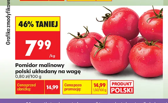 Pomidor malinowy polski układany na wagę promocja w Biedronka