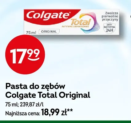 Pasta do zębów Colgate Total Original promocja w Żabka