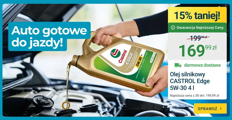Olej silnikowy Castrol Edge 5W-30 promocja w ERLI