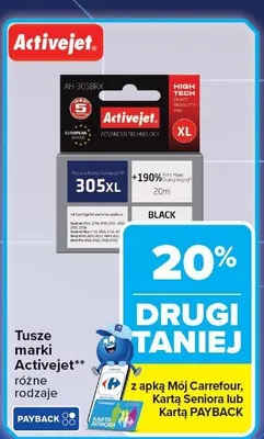 Tusze marki Activejet różne rodzaje promocja w Carrefour