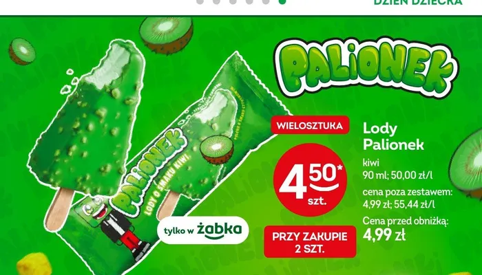 Lody Palionek kiwi promocja w Żabka