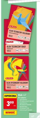 Blok techniczny kolorowy Herlitz A4 promocja w Biedronka