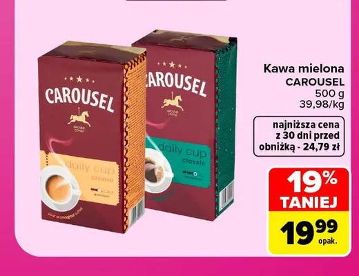 Kawa mielona Carousel Daily Cup Classic promocja w Carrefour