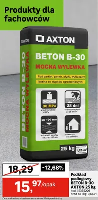 Beton B-30 mocna wylewka AXTON 25kg promocja w Leroy Merlin