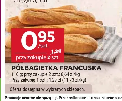 Półbagietka francuska promocja w Stokrotka