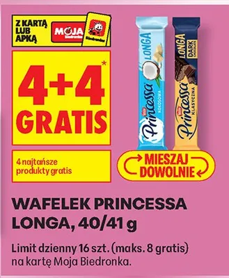 Wafelek Princessa Longa Kokosowa promocja w Biedronka