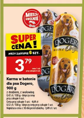 Karma w batonie dla psa Dogero z drobiem promocja w Twój Market