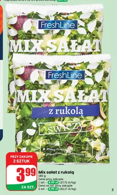 Mix sałat z rukolą FreshLine promocja w Dino